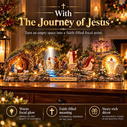 ✝️✨ The Journey of Jesus™ – Lighted 3D Biblical Story Centerpiece | Six Sacred Moments of Faith