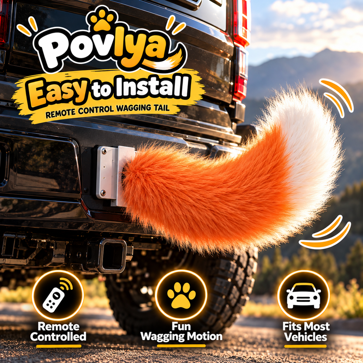 😂 Remote Control Wagging Car Tail ✨ Your Car Can Wag Its Tail Too!