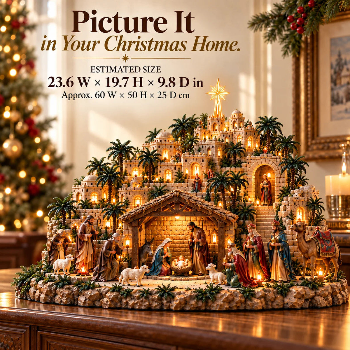 ✨ Remember the Night That Changed Everything! — The Holy Night of Bethlehem Illuminated Nativity Village