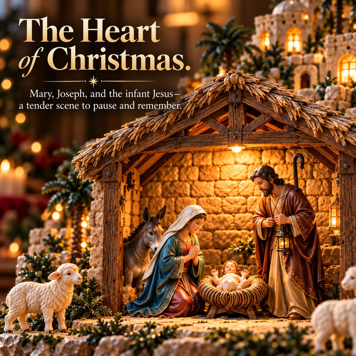 ✨ Remember the Night That Changed Everything! — The Holy Night of Bethlehem Illuminated Nativity Village