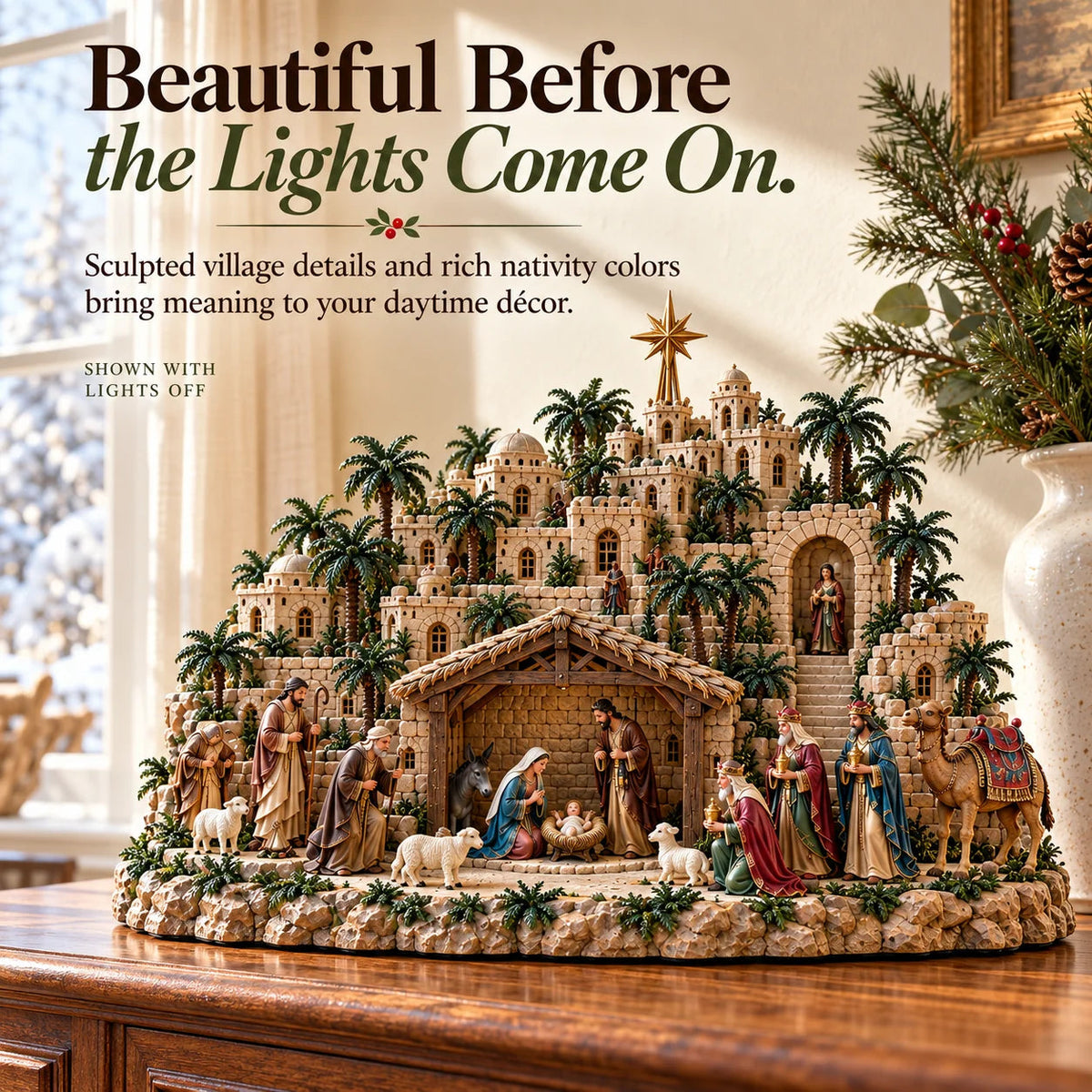 ✨ Remember the Night That Changed Everything! — The Holy Night of Bethlehem Illuminated Nativity Village