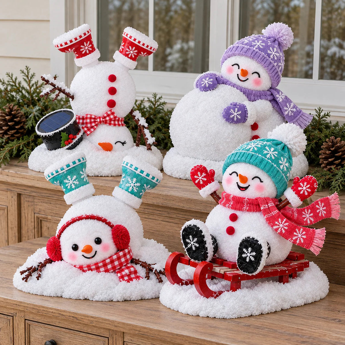 📌☃️ Adorable Light-Up Snowmen | 4 Cute Christmas Garden Style
