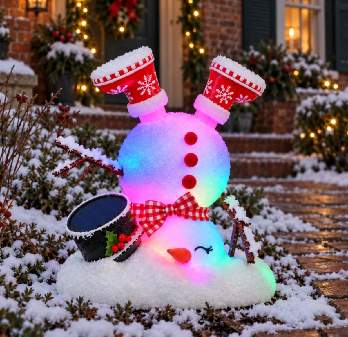 📌☃️ Adorable Light-Up Snowmen | 4 Cute Christmas Garden Style