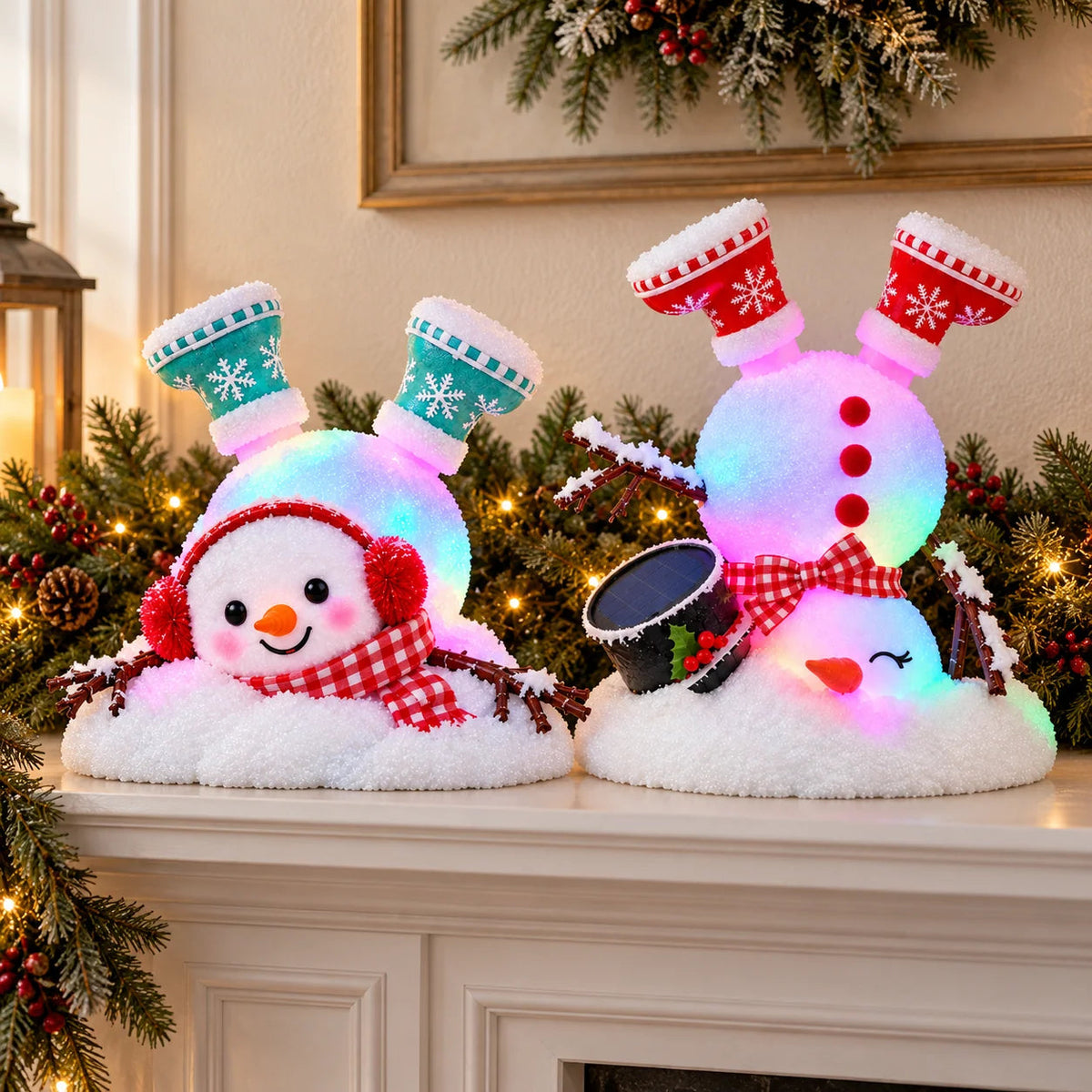 📌☃️ Adorable Light-Up Snowmen | 4 Cute Christmas Garden Style
