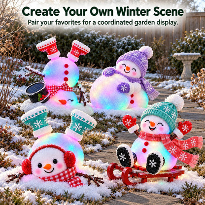 📌☃️ Adorable Light-Up Snowmen | 4 Cute Christmas Garden Style