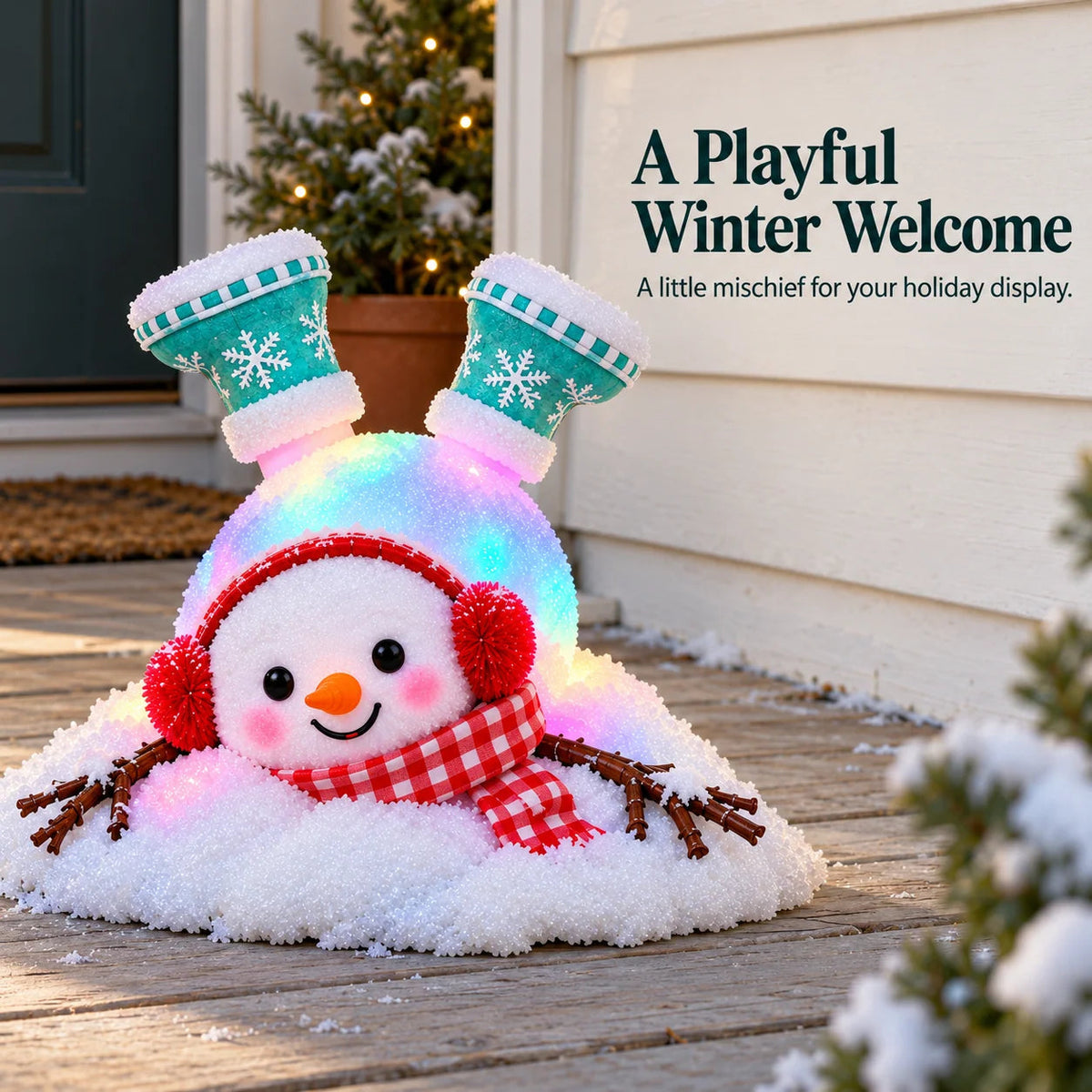 📌☃️ Adorable Light-Up Snowmen | 4 Cute Christmas Garden Style