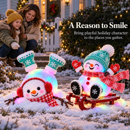 📌☃️ Adorable Light-Up Snowmen | 4 Cute Christmas Garden Style