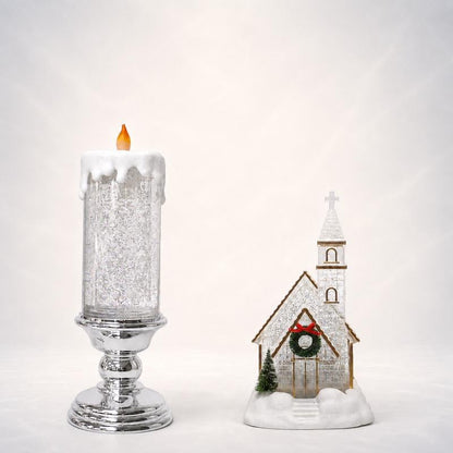 ❄️ Illuminated Musical Christmas Snow Globe Lantern – Swirling Snow, Warm Lights & Festive Music