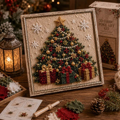 🎄3D Christmas Fabric Poke Art Kit – DIY Holiday Craft for Adults & Beginners