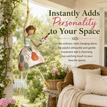 💃 Whimsical Dancing Lady Hanging Ornament – Charming Floral Home Decor 🌸