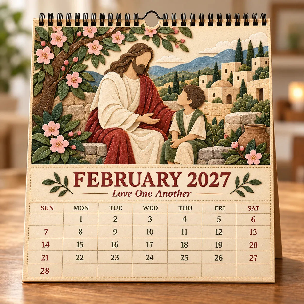 ✝️ 2027 A Year With Jesus Wall Calendar – 12-Month Gospel Art & Scripture Planning 🕊️