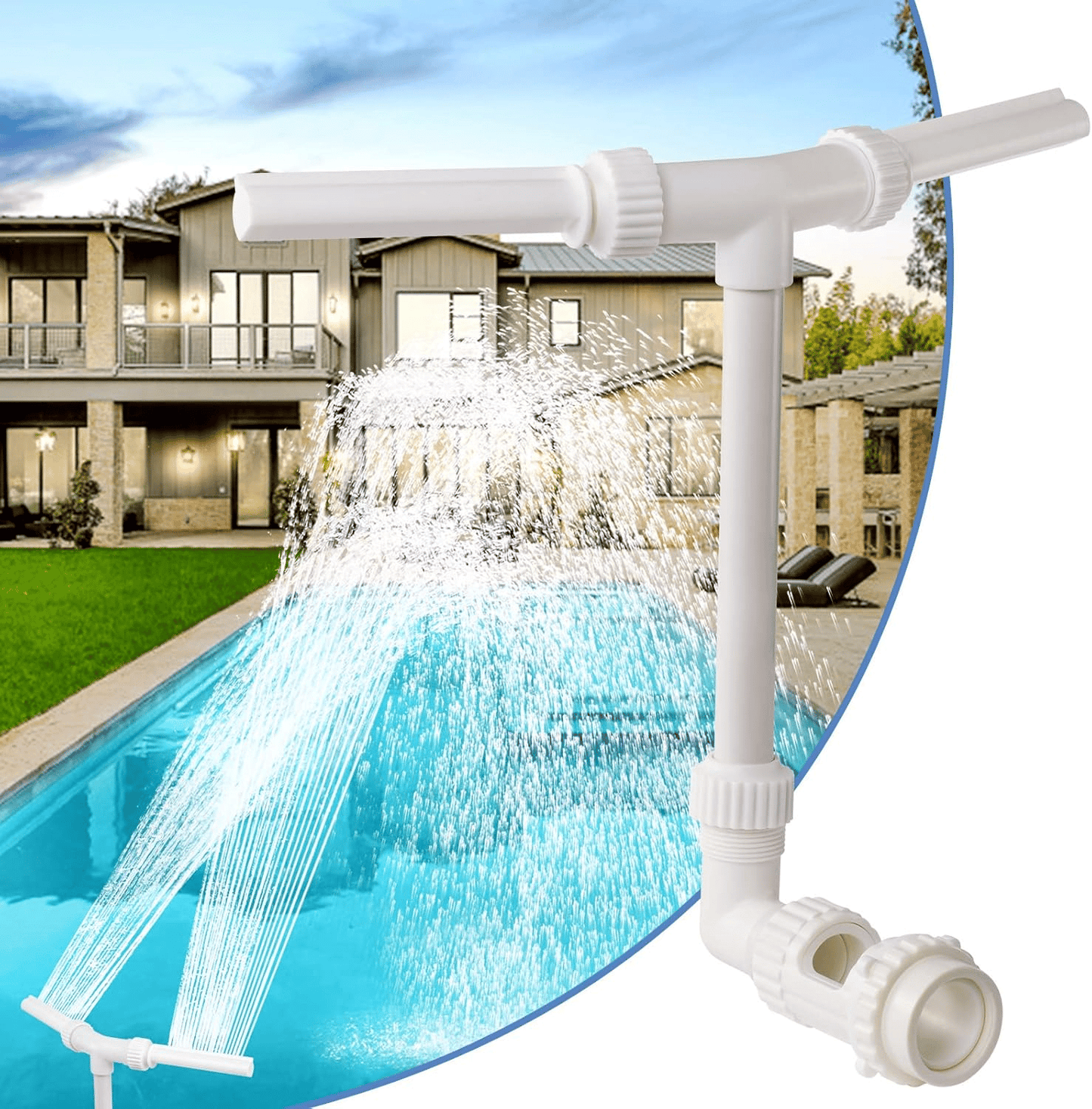 Pool Fountain Waterfall Sprayer – Easy Install Pool Water Feature