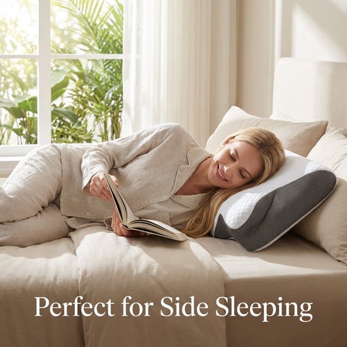 😴 Ergonomic Cervical Memory Foam Neck Pillow for Side, Back & Stomach Sleepers 🌙