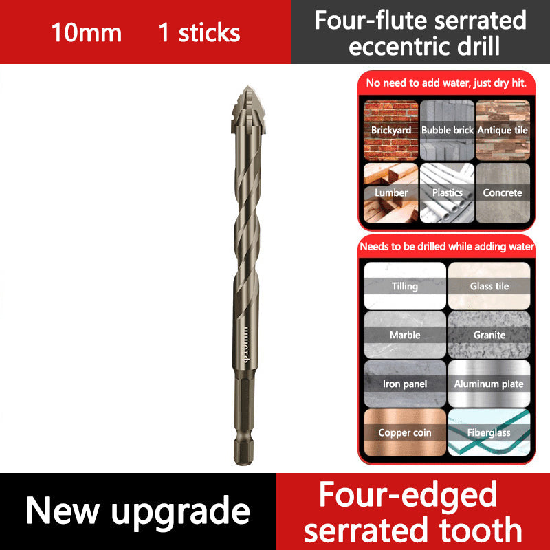 🔥 4PCS Eccentric Spiral Drill Bit Set – Deep Hole Drilling for Wood, Metal & Concrete ⚙️