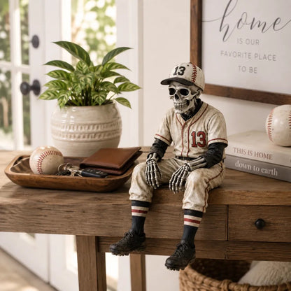 ⚾ Baseball Skeleton Shelf Sitter – Spooky Sports Decor Gift