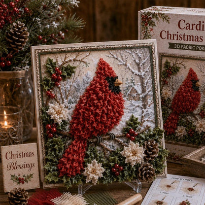 🎄3D Christmas Fabric Poke Art Kit – DIY Holiday Craft for Adults & Beginners