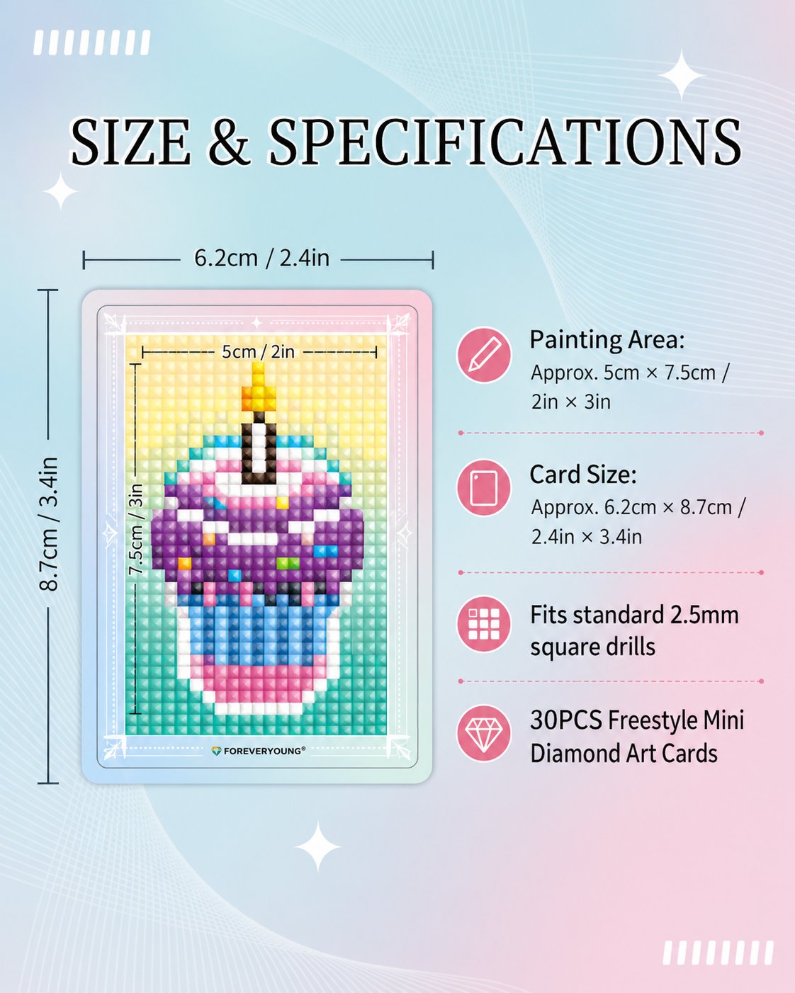 💎 Freestyle Mini Diamond Art Cards – 30PCS Cute Pixel DIY Craft Collection ✨