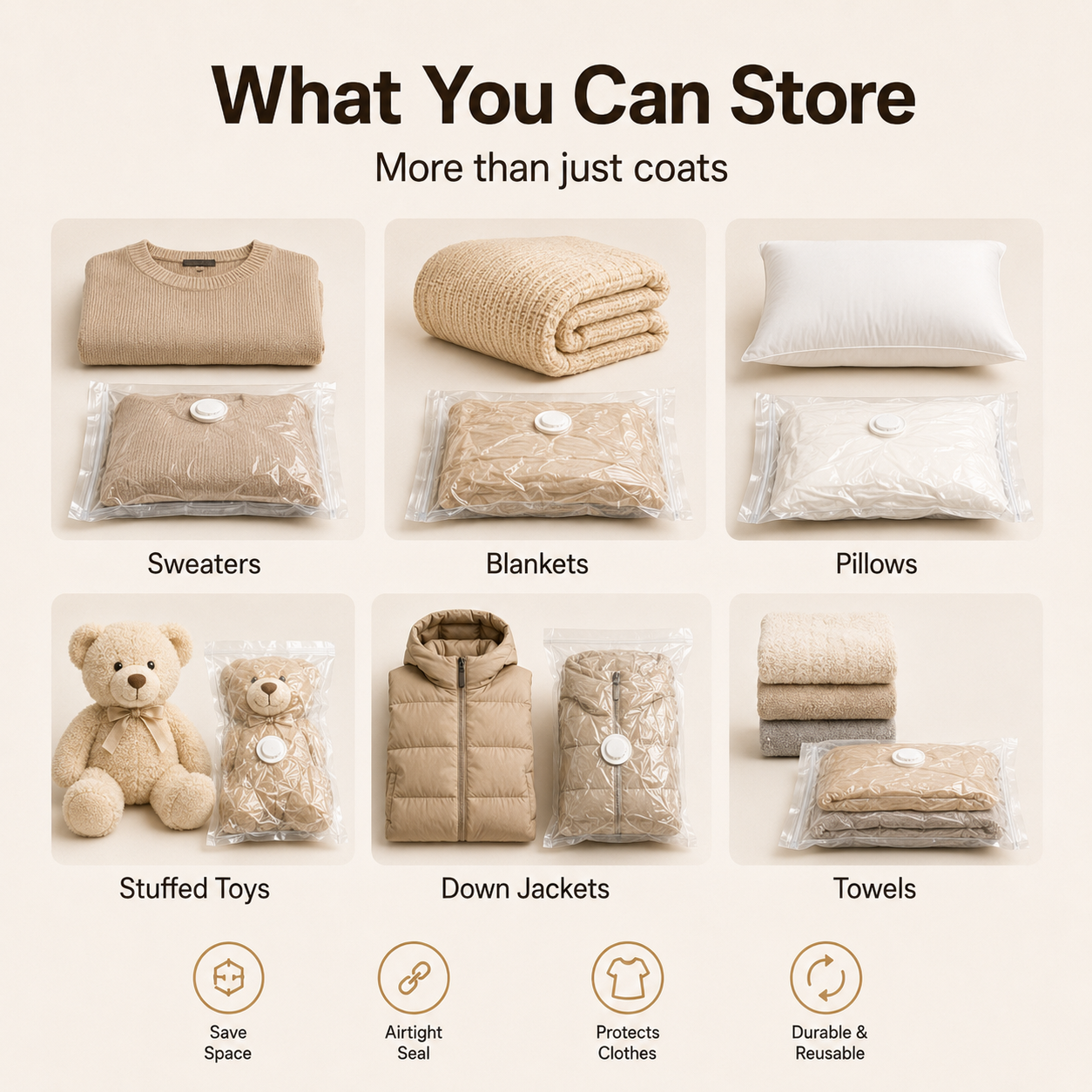 ✨ Hanging Vacuum Closet Bags – Save Space Fast