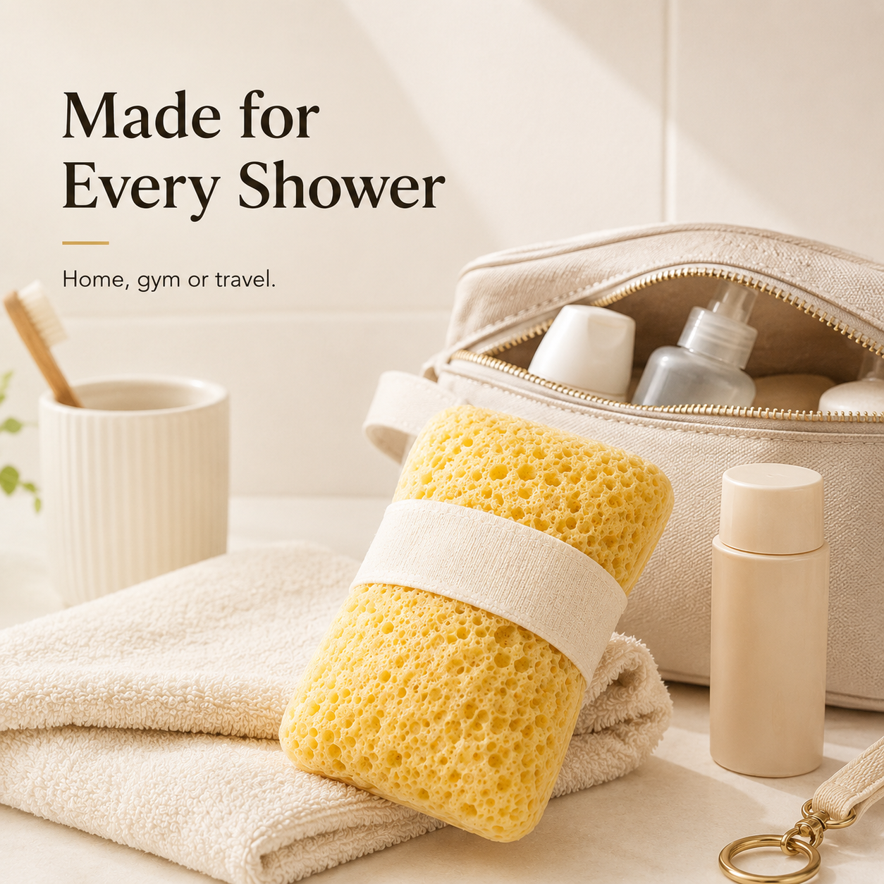 🧼 Rich Lather Soap Pocket Sponge | Non-Slip Shower Essential 🫧