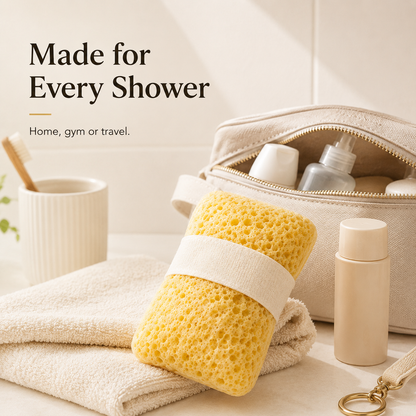 🧼 Rich Lather Soap Pocket Sponge | Non-Slip Shower Essential 🫧