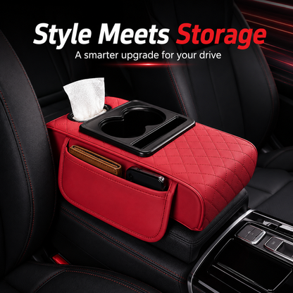 ✨ All-in-One Car Armrest Organizer – Cup Holder, Tissue Box & Side Storage