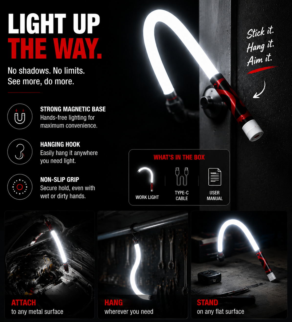 🪄 Bendable Ultra-Bright LED Flashlight Stick🪄