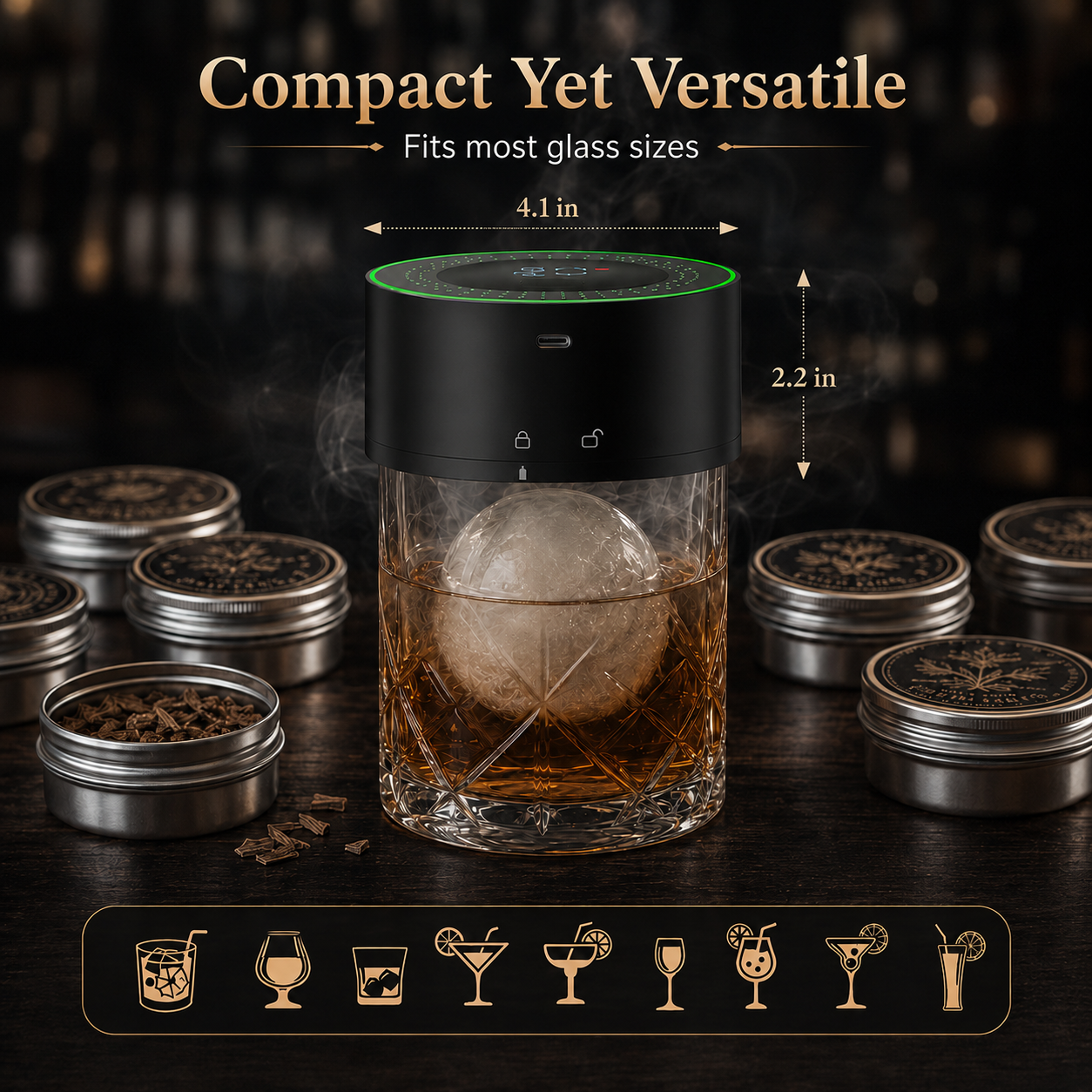 ✨ Electric Aroma Infuser Kit – Whiskey & Cocktail Wood Smoke Infuser