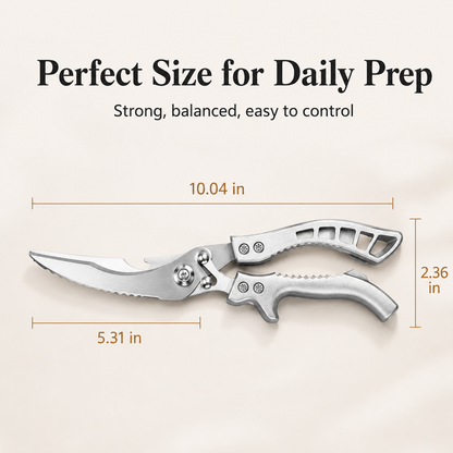 🔥 Multifunction Kitchen Scissors with Fish Scale Scraper & Spring-Action Handle✨