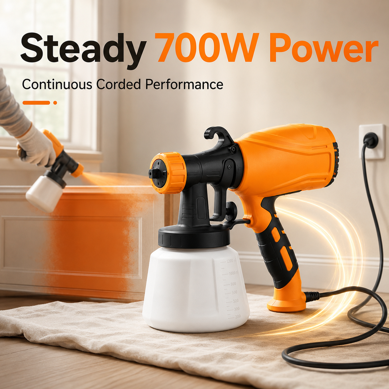 🚚 Free Shipping ！⚡ 700W Electric Paint Sprayer 🎨