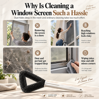 🧹 Triangle Window Screen Cleaning Brush - Corner & Track Duster 🪟