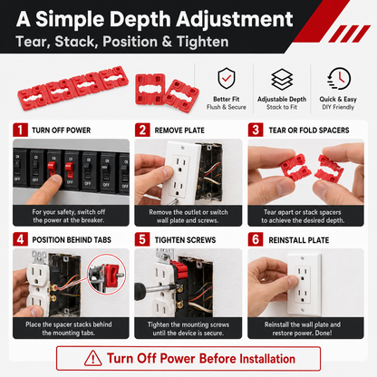 ⚡ Fix Loose Outlets Fast – 48PC Stackable Outlet Spacer Kit