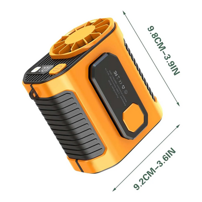 🔥 Rechargeable High-Speed Waist Fan | Power Bank & LED Light