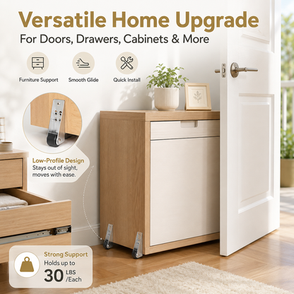 🔥 50K+ Sold! Mini Caster Wheels – Fix Sagging Doors & Move Furniture Easily ✨