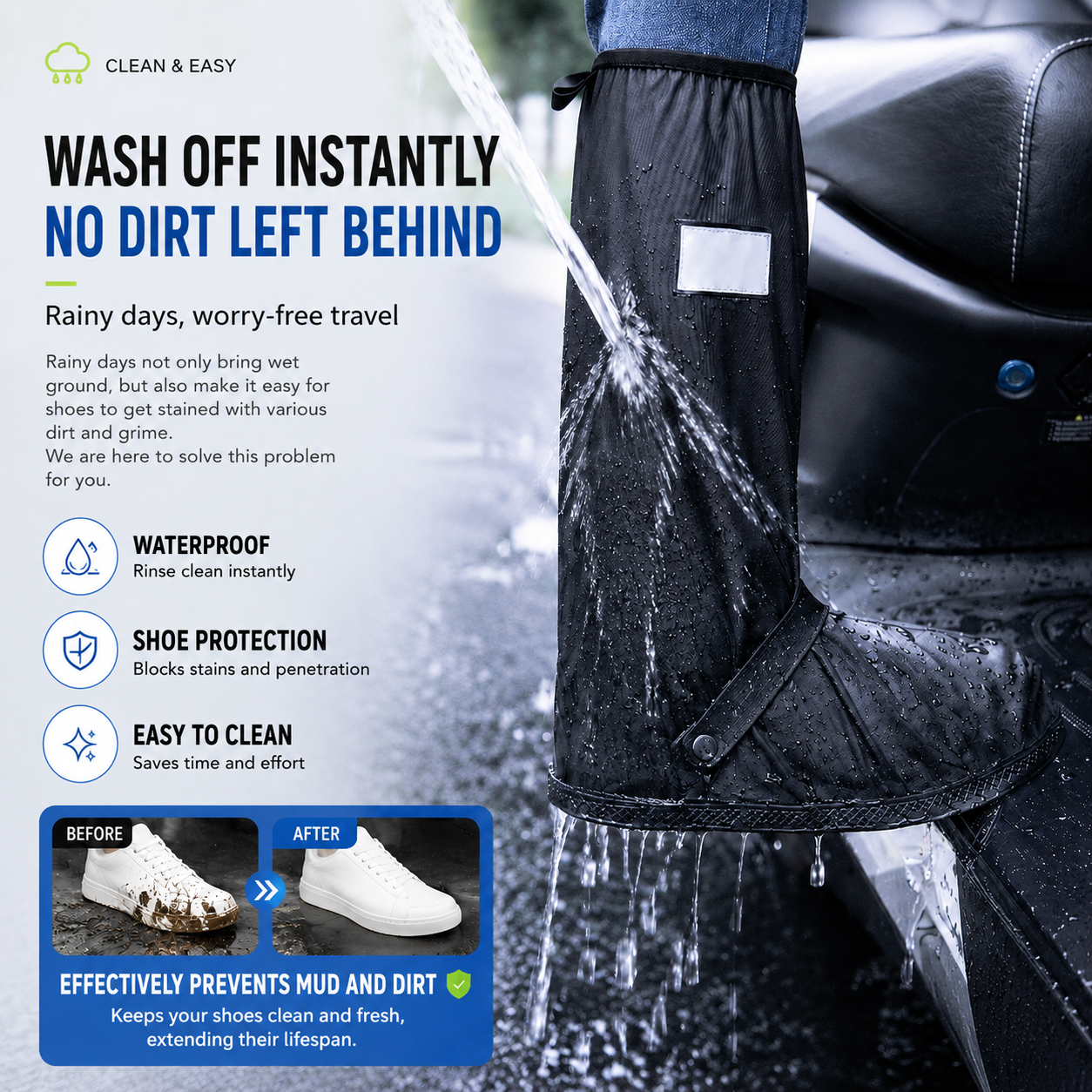 🔥 50K+ Sold | ☔Waterproof Shoe Covers That Keep Shoes Dry & Spotless