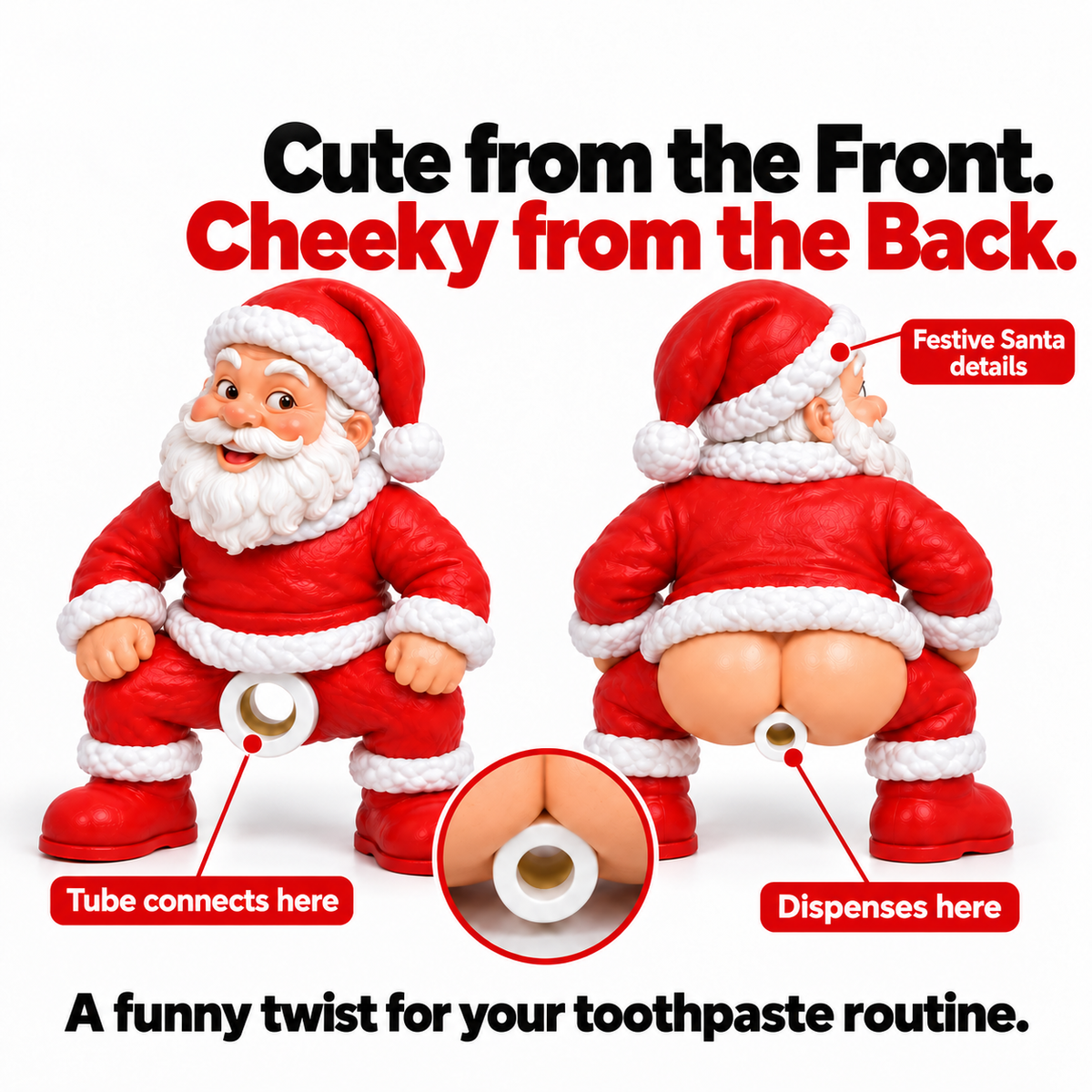 😂 Cheeky Santa Toothpaste Squeezer 🎄The Funniest Bathroom Surprise!