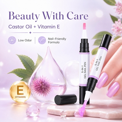 ⚡50K+ Sold💅 5-in-1 Gel Nail Polish Pen – Salon-Style Shimmer Manicure at Home