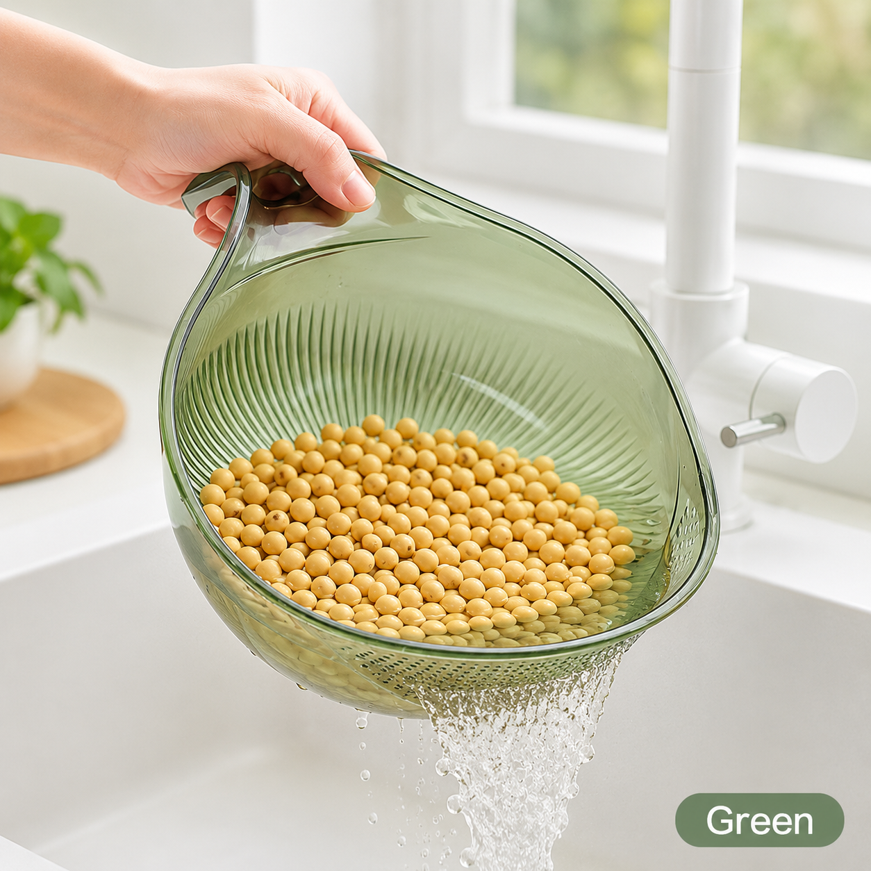 ✨All-in-One Kitchen Strainer – Wash Rice, Fruits & Veggies in Seconds 💧🥗🍚