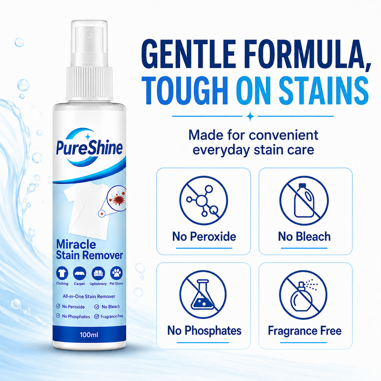 🧼All-in-One Stain Remover Spray ✨ For Clothes, Sofas, Carpets & Pet Messes