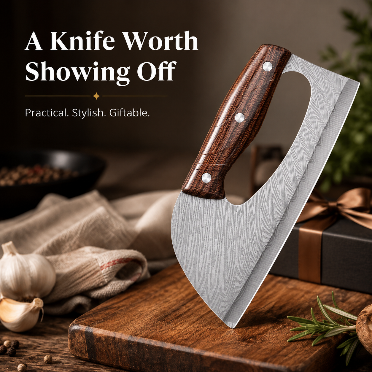 🔪 Heavy-Duty Cleaver Knife for Everyday Prep🔥