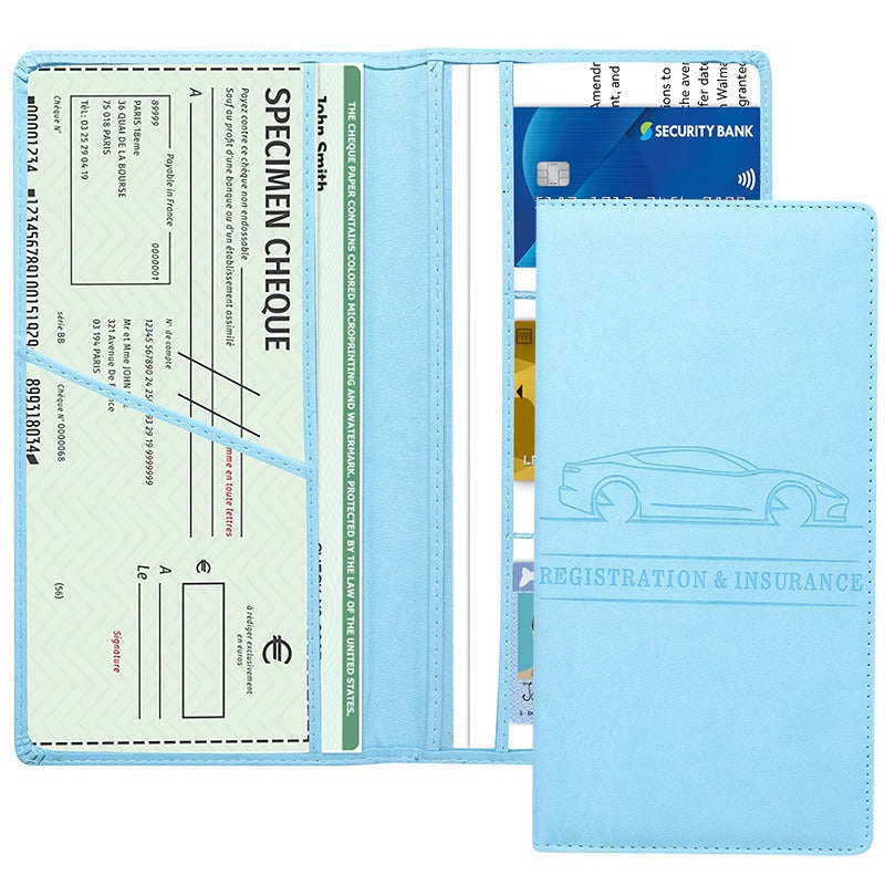 🚗 PU Leather Car Document Organizer – Keep Registration & Insurance Cards Neat ✨