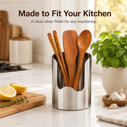🍳 Stainless Steel Utensil Holder Caddy for Kitchen Countertop 🥢