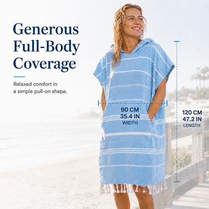 🏄 Hooded 100% Turkish Organic Cotton Beach & Surf Towel Poncho 🌊