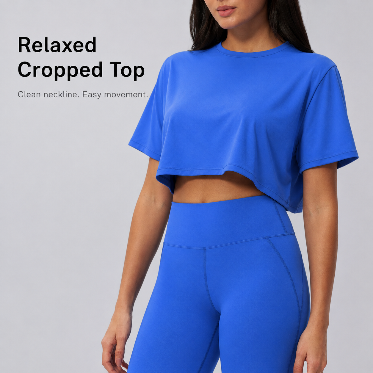 🌸 Women's 2-Piece Activewear Set: Cropped Tee & High-Waisted Flared Pants 🧘‍♀️