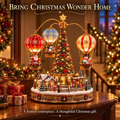 🔥52% OFF🎈Santa's Sky Journey — Animated Christmas Hot Air Balloon Village with Lights