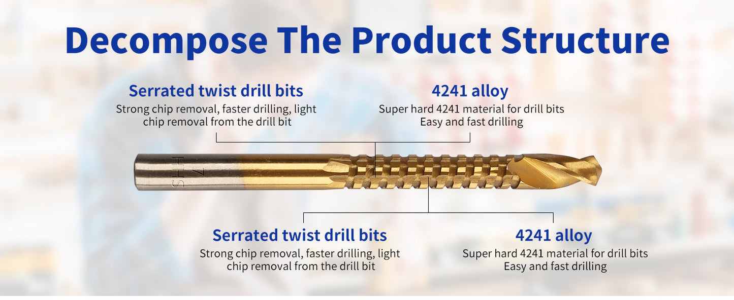 💪8-Piece 3–10mm Titanium Drill Bits⚡ Built for Metal, Wood & Plastic