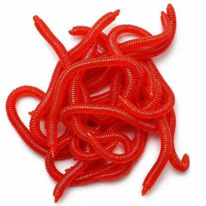 📍Simulation Earthworm Soft Fishing Lures Shrimp Scented Artificial Worm Baits for Freshwater and Saltwater Pack of 50 or 100