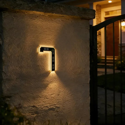 💡 Modern Solar Backlit Illuminated House Numbers | Wireless Dusk-to-Dawn Address Plaque 🏡