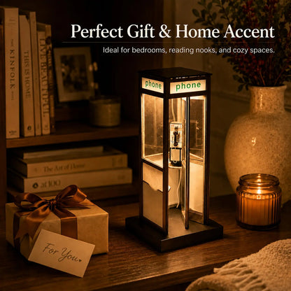 🌟 Retro Telephone Booth Lamp – Cozy Vintage Night Light for Bedroom, Desk & Home Decor