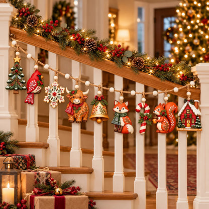 🦌 Lighted Woodland Christmas Garland