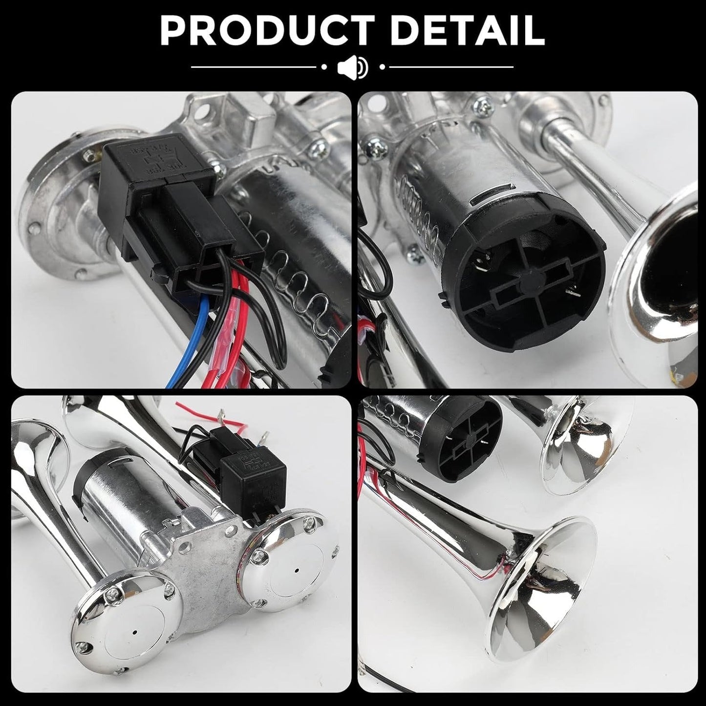 📢2026 Upgraded 150dB Super Loud 12V Dual Air Horn Kit ⚡